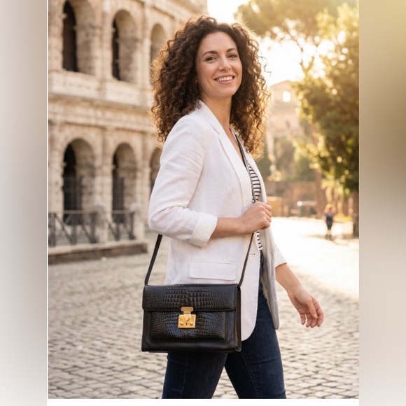 ❌hold❌ Bally Leather Croc-Embossed | 3 way Bag | Leather Lined | Vintage - Picture 15 of 16